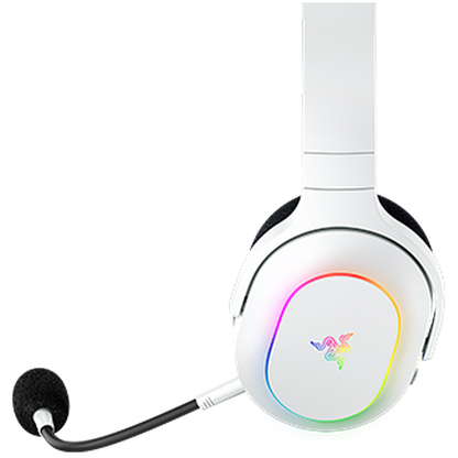 Razer Barracuda X Chroma, Gaming Headset, White, Oval Ear Cushions, 2.4 GHz Wireless / Bluetooth, Breathable Fabric with Memory Foam Cushions, Detachable Razer™ HyperClear Cardioid Mic, 7.1 Surround sound: Only available on Windows 10 64-bit (or higher)