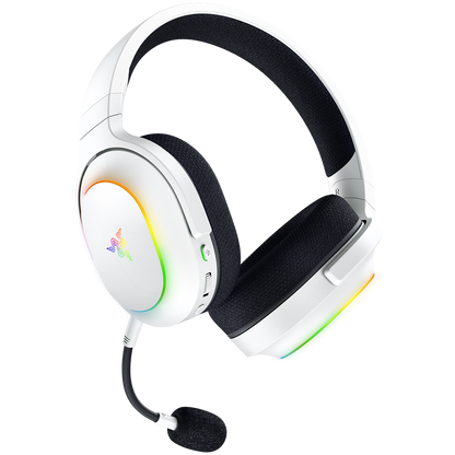 Razer Barracuda X Chroma, Gaming Headset, White, Oval Ear Cushions, 2.4 GHz Wireless / Bluetooth, Breathable Fabric with Memory Foam Cushions, Detachable Razer™ HyperClear Cardioid Mic, 7.1 Surround sound: Only available on Windows 10 64-bit (or higher)