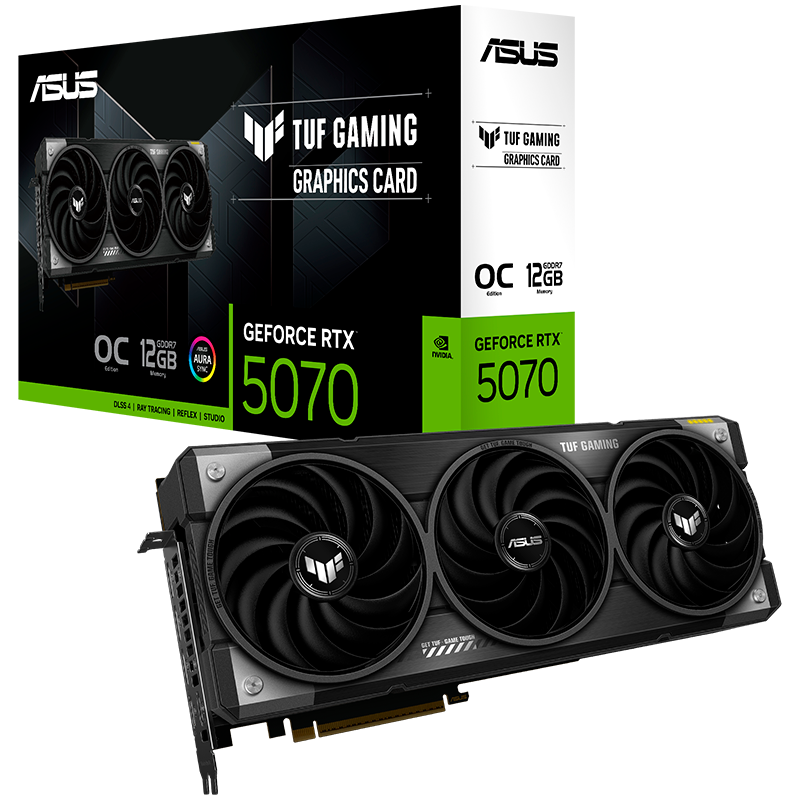 ASUS Video Card NVidia TUF Gaming GeForce RTX 5070 OC Edition 12GB GDDR7 (TUF-RTX5070-O12G-GAMING) VGA, PCIe 5.0, 2xHDMI 2.1b, 3xDisplayPort 2.1b