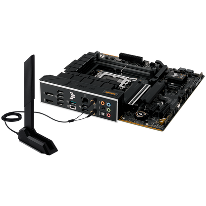 ASUS TUF GAMING B760M-PLUS WIFI II LGA1700 mATX MB - Intel B760 4xDIMM DDR5 3xM.2 4xSATA PCIe 5.0 2.5Gb Ethernet WiFi 6E + Bluetooth 1xDisplayPort 1xHDMI with Aura Sync support