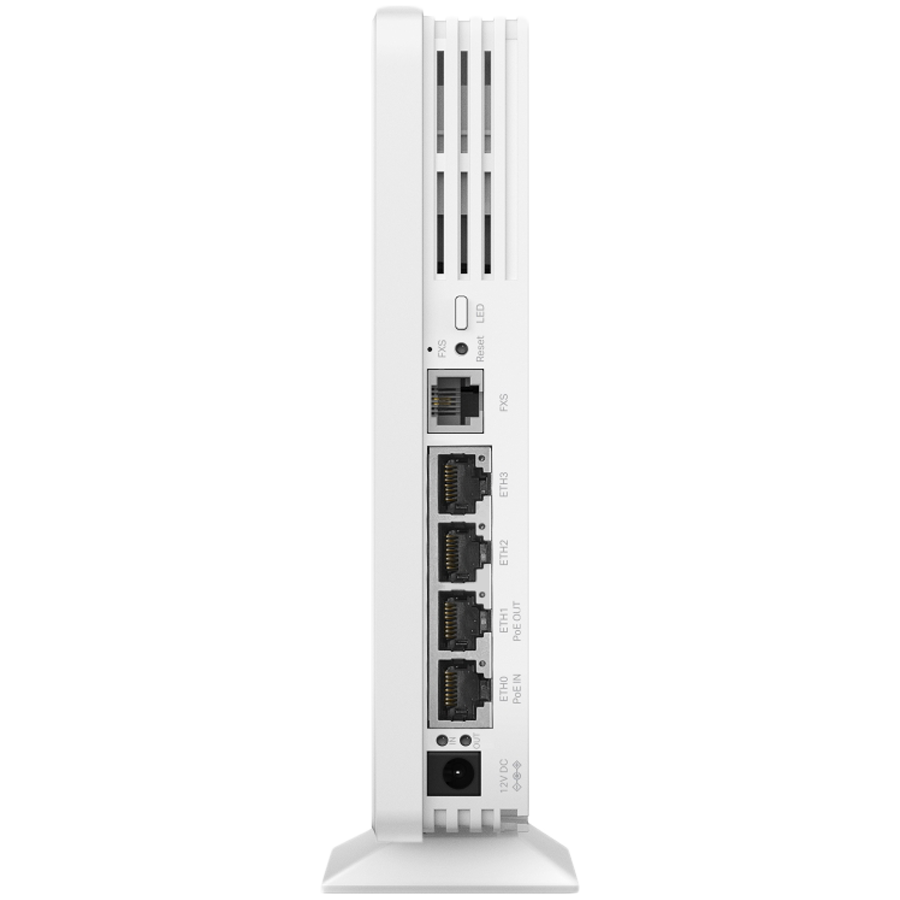 Omada  AX3000 Desktop Dual-Band Wi-Fi 6  Access Point 4×1G RJ45 Port（One support PoE Out  at 802.3at/bt input）+1×RJ11 Port 574Mbps at  2.4 GHz + 2402 Mbps at 5 GHz 802.3bt POE++ and 12V DC,
