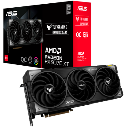 ASUS Video Card AMD TUF Gaming Radeon RX 9070 XT OC Edition 16GB GDDR6 (TUF-RX9070XT-O16G-GAMING) VGA, PCIe 5.0, 1xHDMI 2.1b, 3xDisplayPort 2.1a