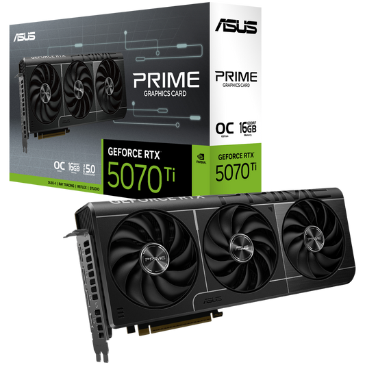 ASUS Video Card NVidia Prime GeForce RTX 5070 Ti OC Edition 16GB GDDR7 (PRIME-RTX5070TI-O16G) VGA, PCIe 5.0, 1xHDMI 2.1b, 3xDisplayPort 2.1b