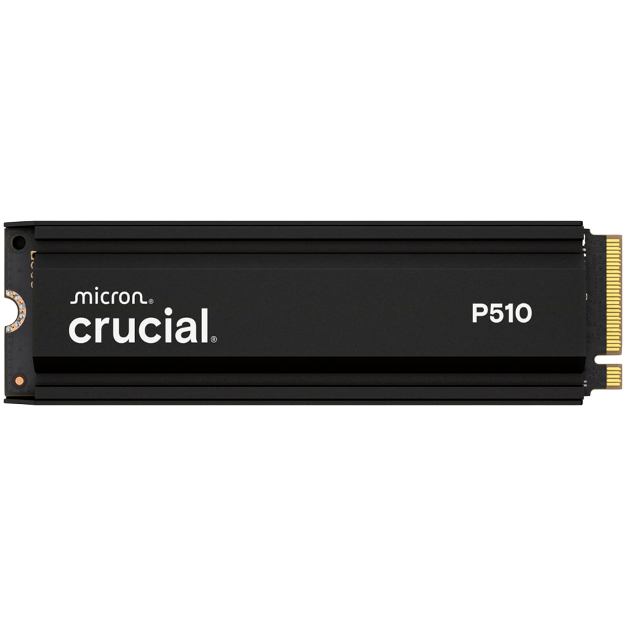 Crucial P510 2TB PCIe Gen5 NVMe 2280 M.2 SSD with heatsink