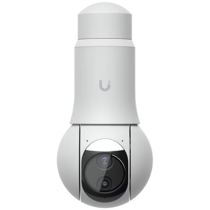 Ubiquiti UVC-G6-PTZ-W All-weather, 4K dual-lens camera with 10x hybrid zoom, 1/1.8" 8MP image sensor, Multi-TOPS AI Engine, and ultra-low latency pan-tilt-zoom control for motion tracking