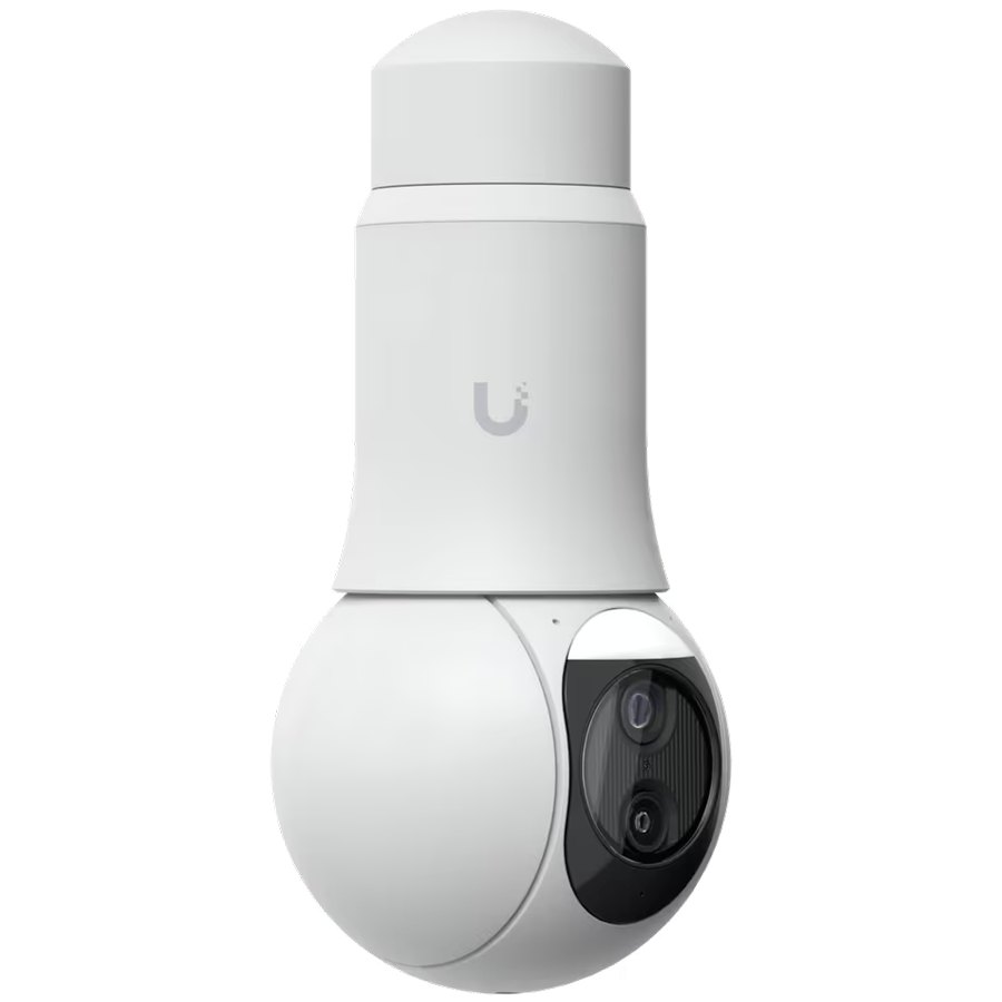 Ubiquiti UVC-G6-PTZ-W All-weather, 4K dual-lens camera with 10x hybrid zoom, 1/1.8" 8MP image sensor, Multi-TOPS AI Engine, and ultra-low latency pan-tilt-zoom control for motion tracking