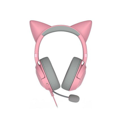 Kraken Kitty V2 - Pink, Gaming headset, Kitty Ears, Stream Reactive Lighting, HyperClear Cardioid Mic, 40 mm TriForce Drivers, Built into the earcups microphone, Razer Chroma RGB (Ear and Earcups), Surround sound: Only available on Windows 10 64-bit