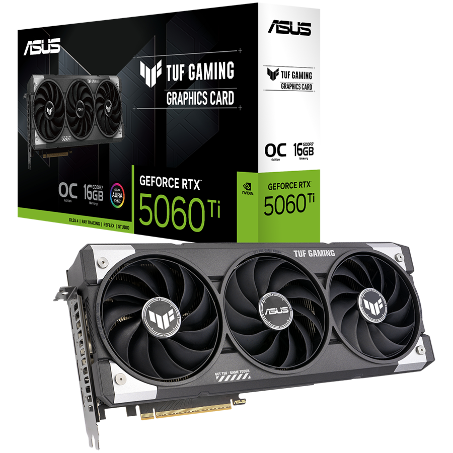 ASUS Video Card NVidia  [TUF-RTX5060TI-O16G-GAMING] ASUS TUF Gaming GeForce RTX 5060 Ti OC Edition 16GB GDDR7 128-bit HDMI 3x DP