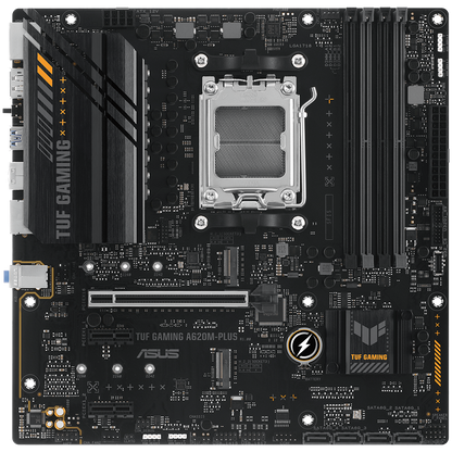 ASUS TUF GAMING A620M-PLUS AM5 mATX gaming MB - AMD A620 4xDIMM DDR5 2xM.2 4xSATA PCIe 4.0 2.5Gb Ethernet 2xDisplayPort 1xHDMI with Aura Sync