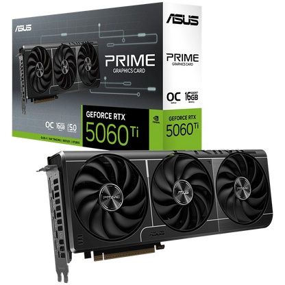 ASUS Video Card NVidia Prime GeForce RTX 5060 Ti OC Edition 16GB GDDR7 (PRIME-RTX5060TI-O16G) VGA, PCIe 5.0, 1xHDMI 2.1b, 3xDisplayPort 2.1b