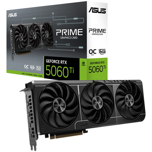 ASUS Video Card NVidia Prime GeForce RTX 5060 Ti OC Edition 16GB GDDR7 (PRIME-RTX5060TI-O16G) VGA, PCIe 5.0, 1xHDMI 2.1b, 3xDisplayPort 2.1b