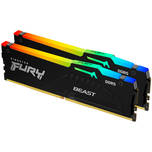 Kingston 64GB 5600MT/s DDR5 CL40 DIMM (Kit of 2) FURY Beast RGB
