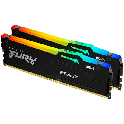 Kingston 128GB 5600MT/s DDR5 CL36 DIMM (Kit of 2) FURY Beast RGB