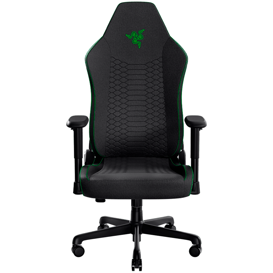 Razer Iskur V2 X Black Fabric Gaming Chair, Built-in Lumbar Arch, Widened Seat Base with Reduced Edges, Contoured High-Density Foam Cushions, Adjustable 152-degree Recline, 2D Armrests