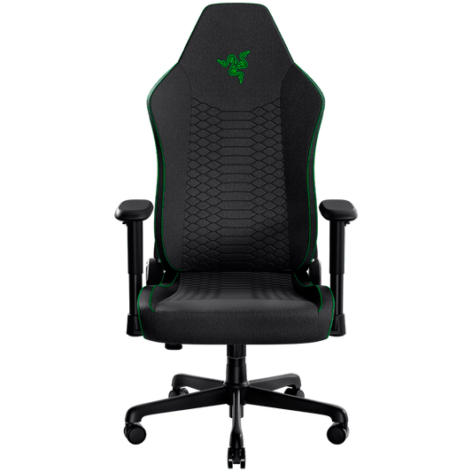 Razer Iskur V2 X Black Fabric Gaming Chair, Built-in Lumbar Arch, Widened Seat Base with Reduced Edges, Contoured High-Density Foam Cushions, Adjustable 152-degree Recline, 2D Armrests