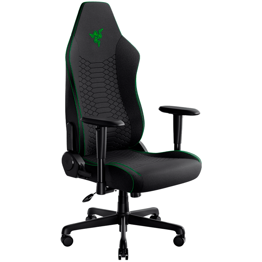 Razer Iskur V2 X Black Fabric Gaming Chair, Built-in Lumbar Arch, Widened Seat Base with Reduced Edges, Contoured High-Density Foam Cushions, Adjustable 152-degree Recline, 2D Armrests