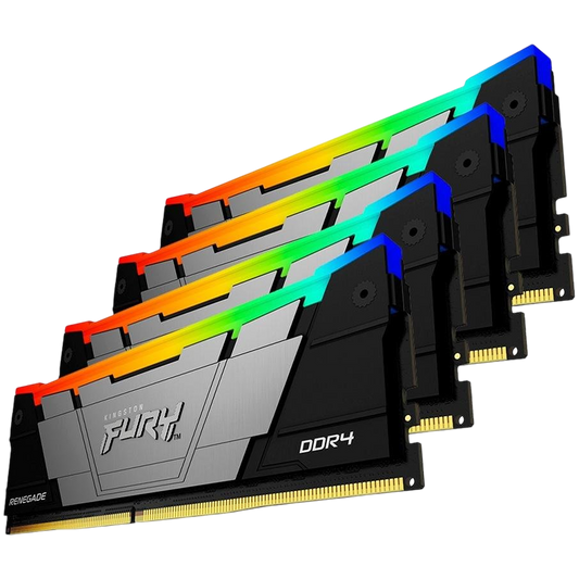 Kingston 64GB 3200MT/s DDR4 CL16 DIMM (Kit of 4) 1Gx8 FURY Renegade RGB