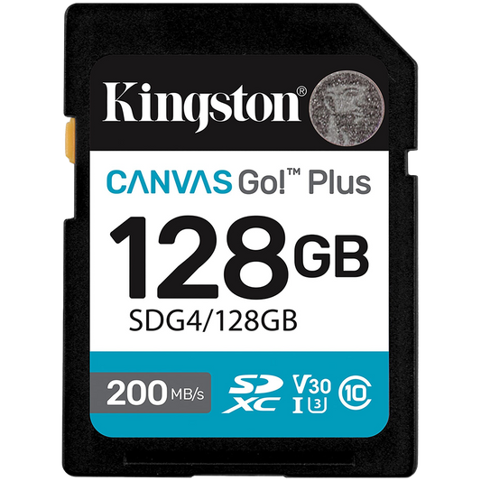 KINGSTON 128GB SDXC Canvas Go Plus Gen4 200MB/s C10 UHS-I U3 V30