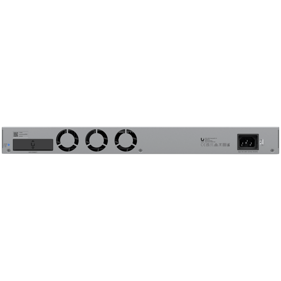 Ubiquiti Layer 3 switch with (24) 10GbE RJ45 ports and (2) 25G SFP28 ports