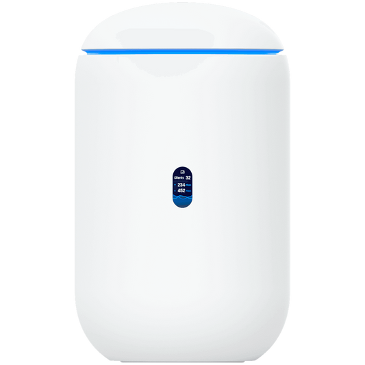 Ubiquiti UniFi UDR7 Dream Router 7 Desktop 10G Cloud Gateway with integrated WiFi 7, PoE switch, microSD storage, and full UniFi application support, 10G SFP+ and (1) 2.5 GbE RJ45 WAN port, 64 GB microSD