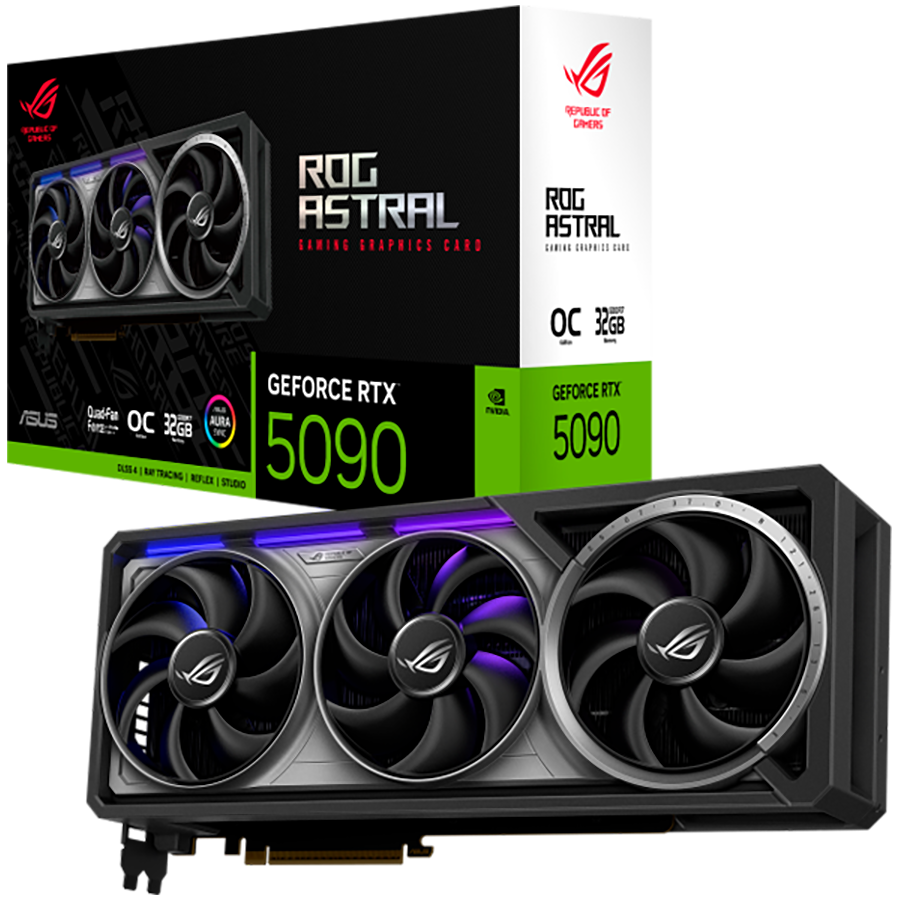 ASUS Video Card NVidia ROG Astral GeForce RTX 5090 OC Edition 32GB GDDR7 (ROG-ASTRAL-RTX5090-O32G-GAMING) VGA, PCIe 5.0, 2xHDMI 2.1b, 3xDisplayPort 2.1b