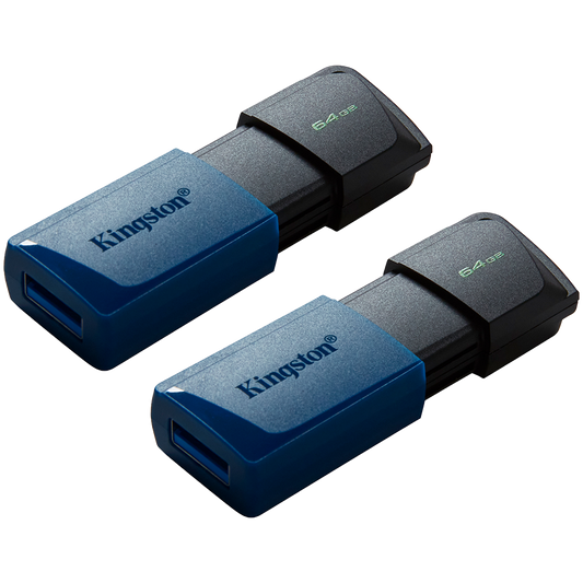 Kingston 64GB USB3.2 Gen 1 DataTraveler Exodia M (Black + Blue) - 2 Pieces