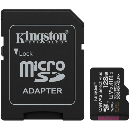 Kingston 128GB microSDXC Canvas Select Plus Gen3 150MB/s A1 Card + Adapter