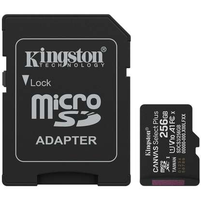 Kingston 256GB microSDXC Canvas Select Plus Gen3 150MB/s A1 Card + Adapter