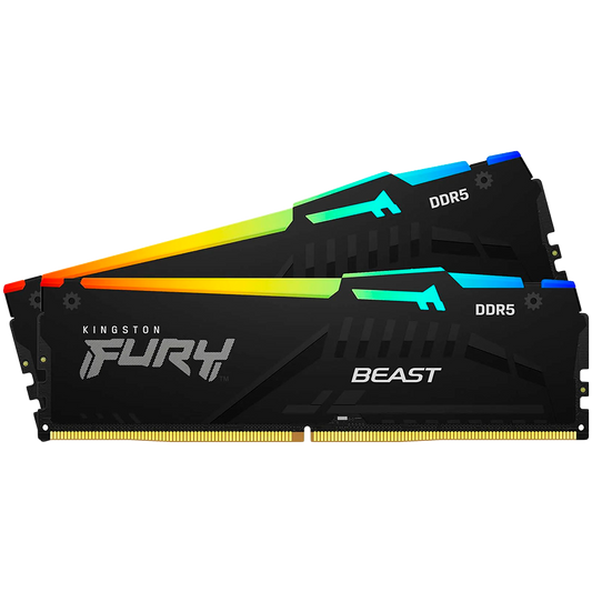 Kingston 32GB 6400MT/s DDR5 CL32 DIMM (Kit of 2) FURY Beast RGB EXPO
