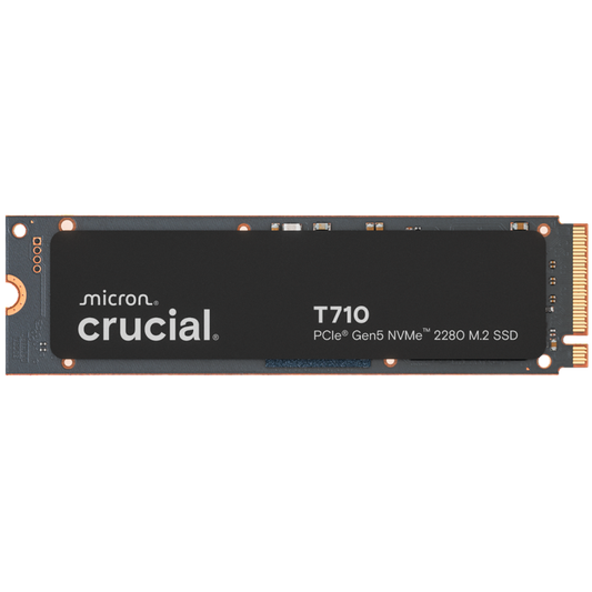 CRUCIAL T710 2TB PCIe Gen5 NVMe M.2 2280 SSD up to 14500 MB/s read and 13800 MB/s write