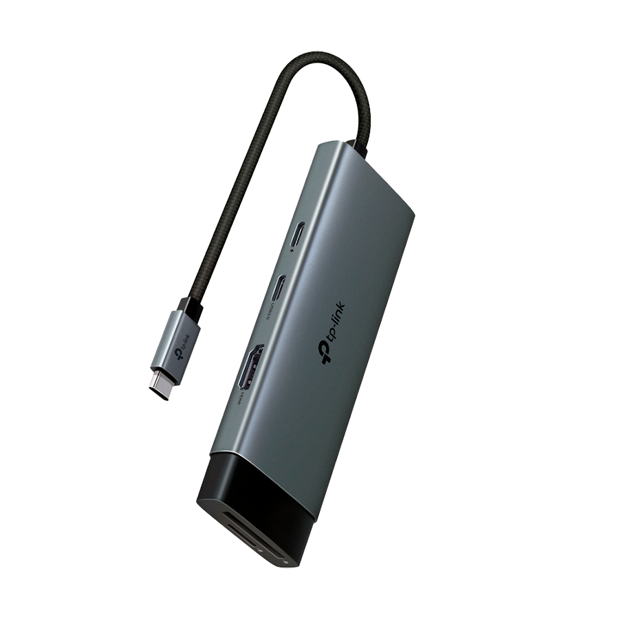 TP-Link UH7020C USB Type-C 7-Port Hub, 1 x USB-C Connector,1 x HDMI 4K 60Hz Port,1 x USB-C PD 100W Port,1 x – product photo