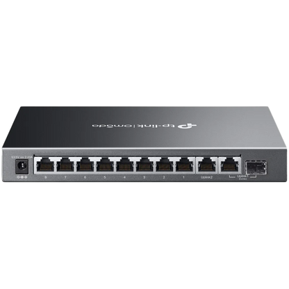Omada 10-Port Gigabit Easy Managed Switch with 8-Port PoE+ 8× Gigabit PoE+ Ports, 1x Gigabit Non-PoE Ports, 1× Combo Gigabit RJ45/SFP Port 802.3at/af, 123 W PoE Power,  Desktop Steel Case and Fanless Integration with Omada SDN Controller