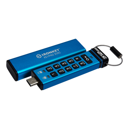 Kingston 512GB USB-C IronKey Keypad 200C, FIPS 140-3 Lvl 3 (Pending) AES-256