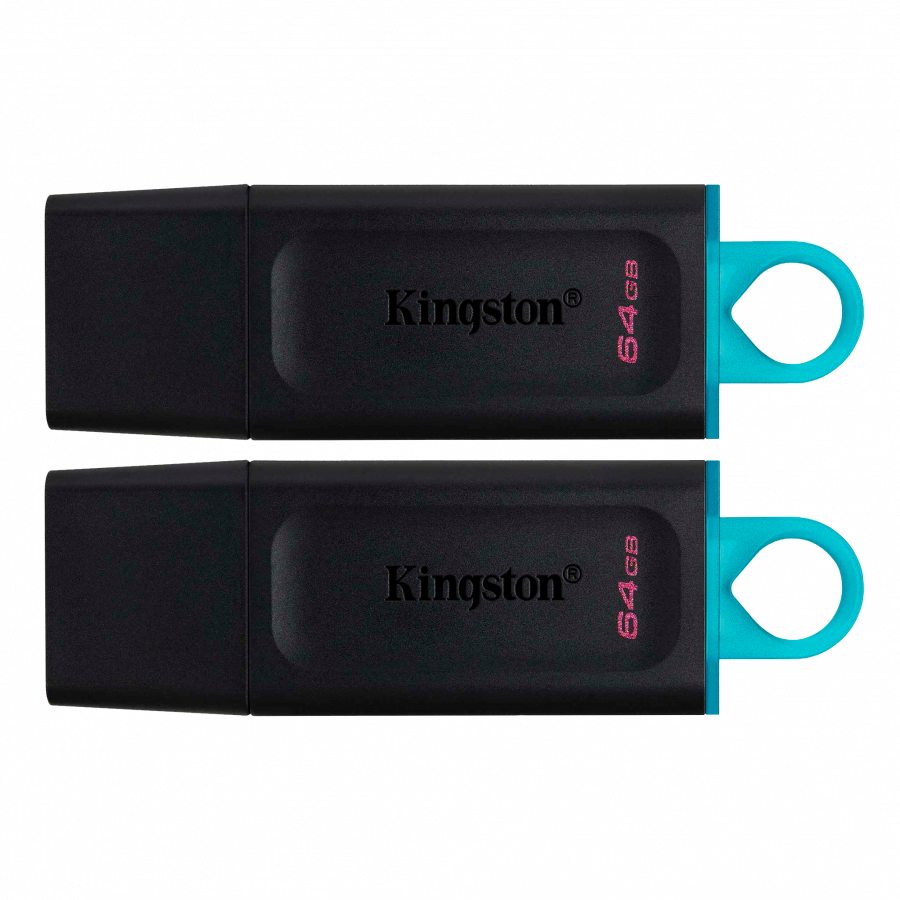 Kingston 64GB USB3.2 Gen 1 DataTraveler Exodia (Black + Teal) - 2 Pieces