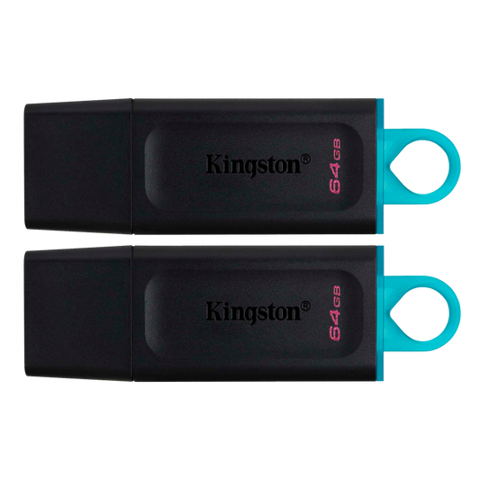 Kingston 64GB USB3.2 Gen 1 DataTraveler Exodia (Black + Teal) - 2 Pieces