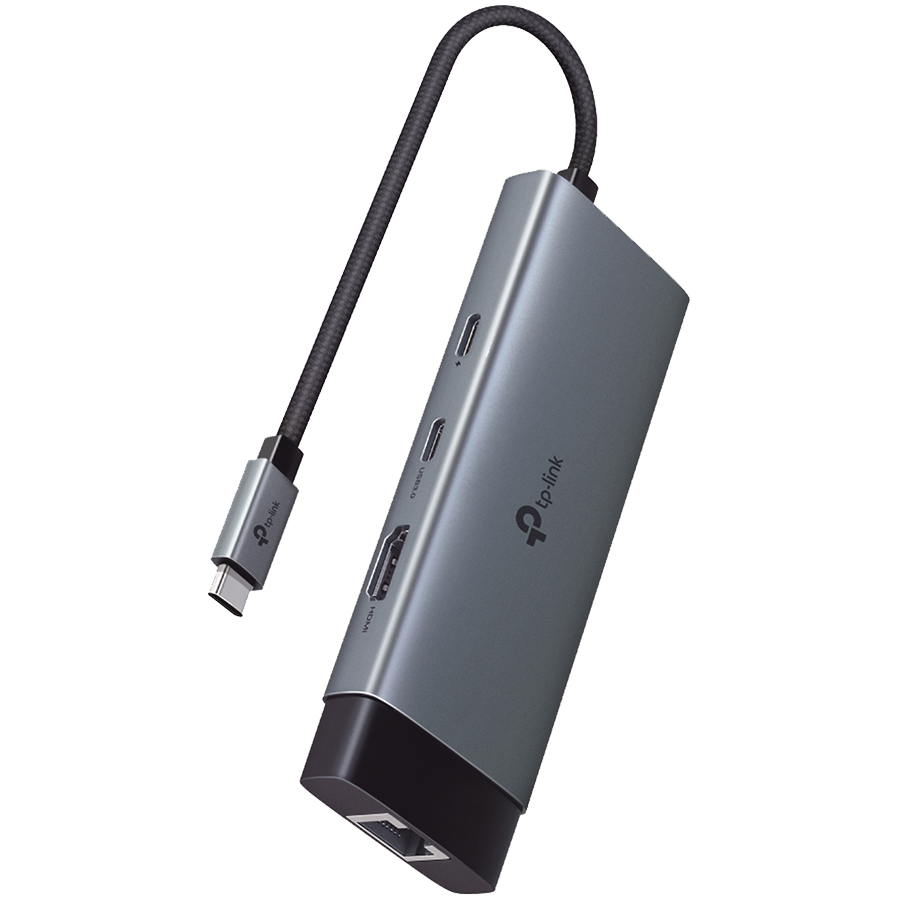 TP-Link UH6120C USB Type-C 6-Port Hub, 1xUSB-C Connector,1xHDMI 4K 60Hz Port,1xUSB-C PD 100W Port,1xRJ45 – product photo