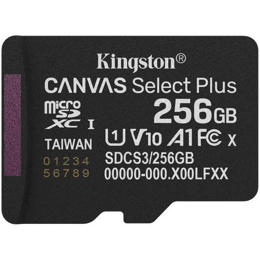 KINGSTON 256GB micSDXC Canvas Select Plus Gen3 150R A1 w/o ADP