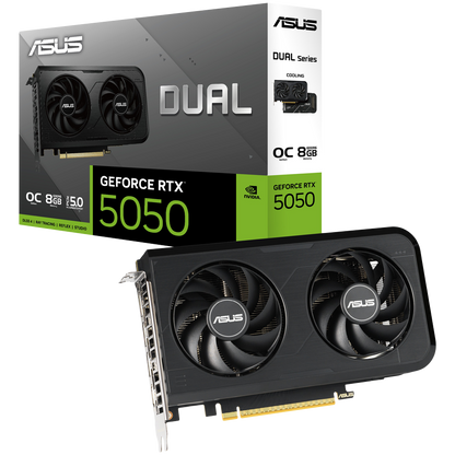 ASUS Video Card NVidia Dual GeForce RTX 5050 OC Edition 8GB GDDR6 (DUAL-RTX5050-O8G) VGA, PCIe 5.0, 1xHDMI 2.1b, 3xDisplayPort 2.1b