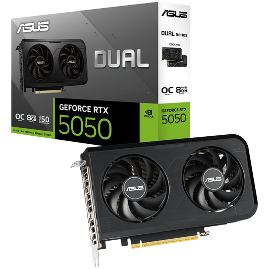 ASUS Video Card NVidia Dual GeForce RTX 5050 OC Edition 8GB GDDR6 (DUAL-RTX5050-O8G) VGA, PCIe 5.0, 1xHDMI 2.1b, 3xDisplayPort 2.1b