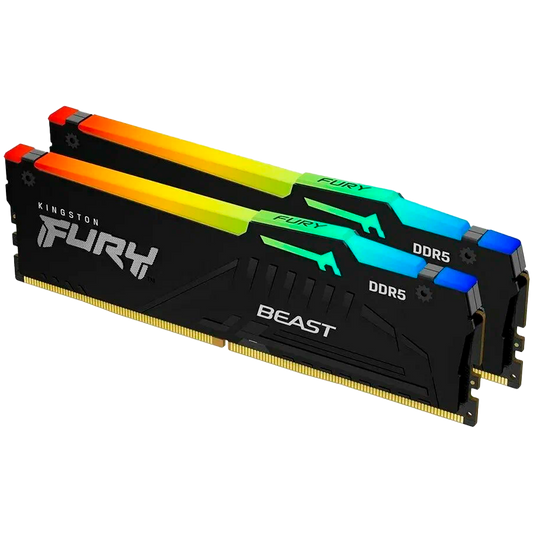 Kingston 16GB 5200MT/s DDR5 CL40 DIMM (Kit of 2) FURY Beast White RGB