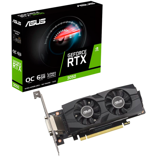 ASUS Video Card NVidia RTX3050 LP BRK OC 6GB/96-bit GDDR6 DVI HDMI DP