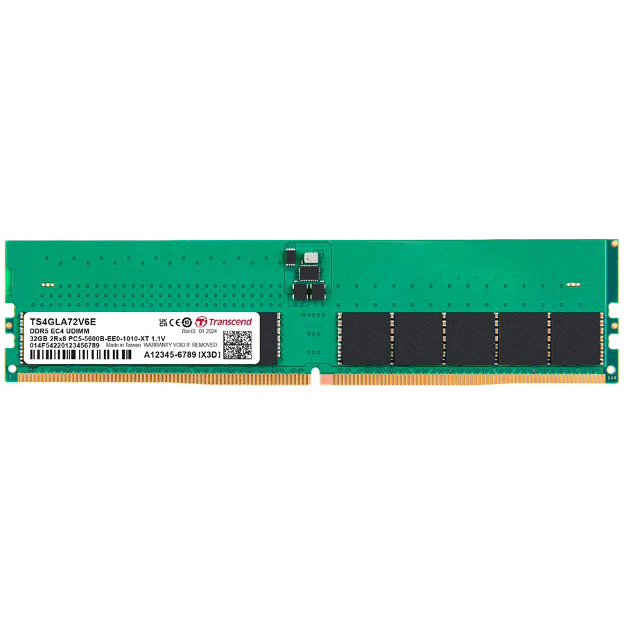 TRANSCEND 32GB DDR5 5600 U-DIMM 2Rx8 2Gx8 CL46 1.1V