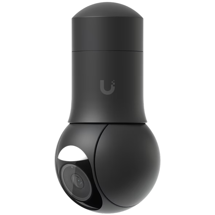 UBIQUITI UVC-G5-PTZ-B, black compact, all-weather camera with ultra-low latency pan-tilt-zoom control and versatile mounting options