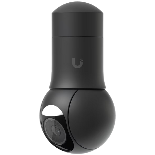 UBIQUITI UVC-G5-PTZ-B, black compact, all-weather camera with ultra-low latency pan-tilt-zoom control and versatile mounting options