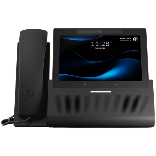 Ubiquiti UniFi UTP-G3-Touch-Enterprise premium desktop smartphone for UniFi Talk, featuring a 7" touch display and seamless integration with UniFi applications integrates with 3rd party PBX platforms using Talk Relay