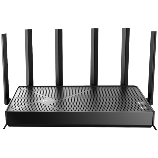 TP-Link Dual-Band BE6500 Wi-Fi 7 Router, 688Mbps at 2.4GHz, 5764Mbps at 5GHz, 6 antennas, 2.0GHz quad core CPU, 2.5Gbps WAN port, 2.5Gbps LAN port, 3 x 1Gbps LAN ports, 1x USB 3.0 port, MLO, 4K QAM, OFDMA