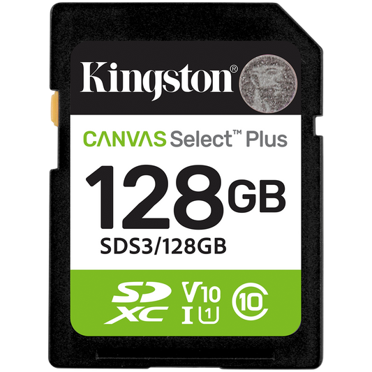 Kingston 128GB SDXC Canvas Select Plus Gen3 150MB/s C10 UHS-I U1 V10