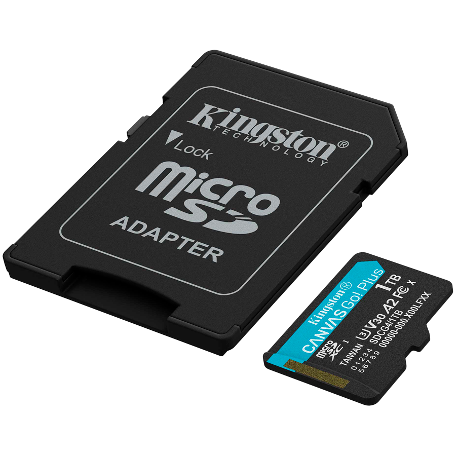 Kingston 1TB microSDXC Canvas Go Plus Gen4 200MB/s A2 U3 V30 Card + Adapter