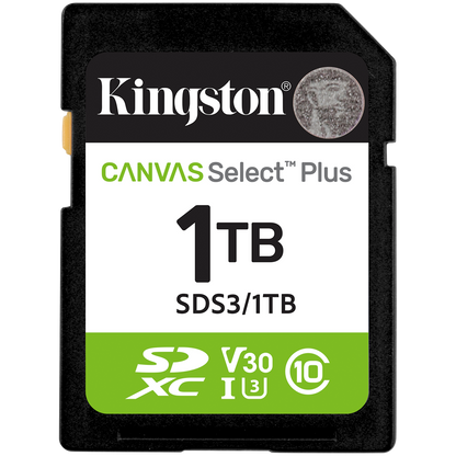 KINGSTON 1TB SDXC Canvas Select Plus Gen3 150MB/s C10 UHS-I U3 V30