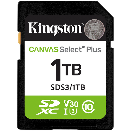 KINGSTON 1TB SDXC Canvas Select Plus Gen3 150MB/s C10 UHS-I U3 V30